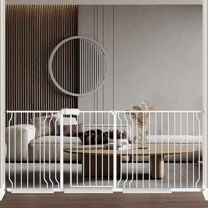 Baby Gate for Doorways Stairs Hallway 81.1-85.8 Inch Wide, Walk Through Child by FairyBaby