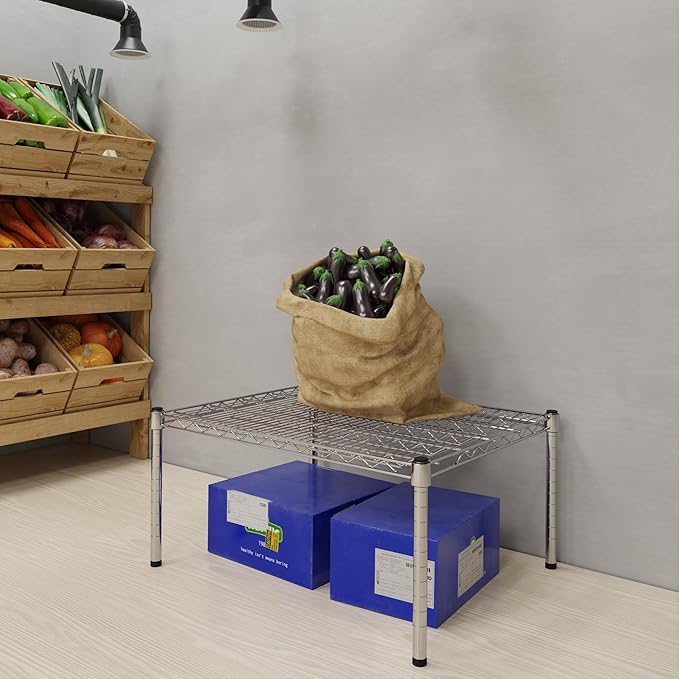 24''W x 30''L x 14''H Chrome Plated Wire Dunnage Rack | Off The Floor Storage - Image 2