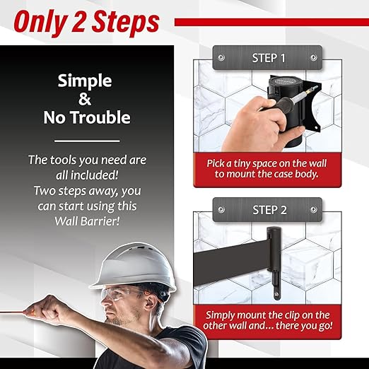 DuraSteel Wall Mount Crowd Control Retractable Belt Barrier - Image 6