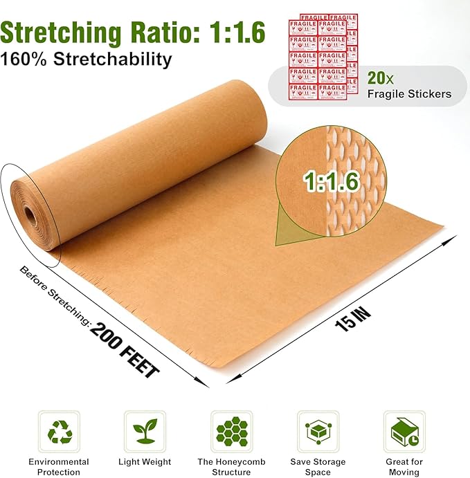 Honeycomb Packing Paper 15" Width X 200 FT - Image 2