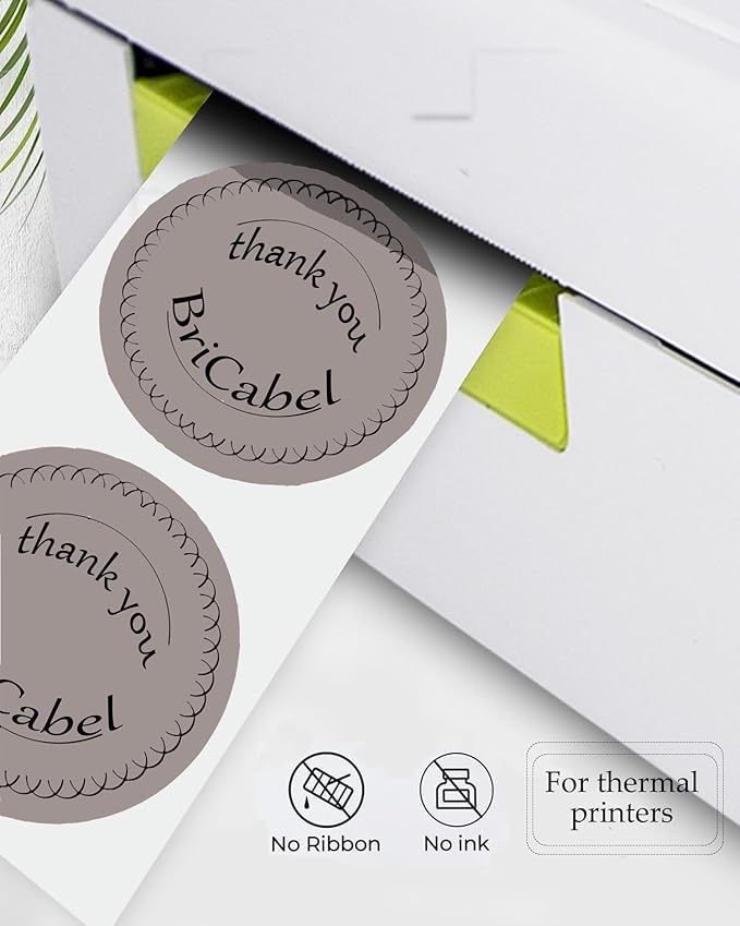 4 Inch Large Gray Circle Thermal Labels, Self-Adhesive Round Inventory Stickers - Image 4