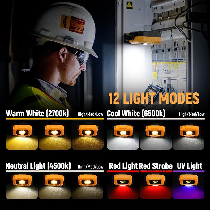 Adelante 2Pack Magnetic Work Light Rechargeable, 1500LM LED Work Light - Image 6