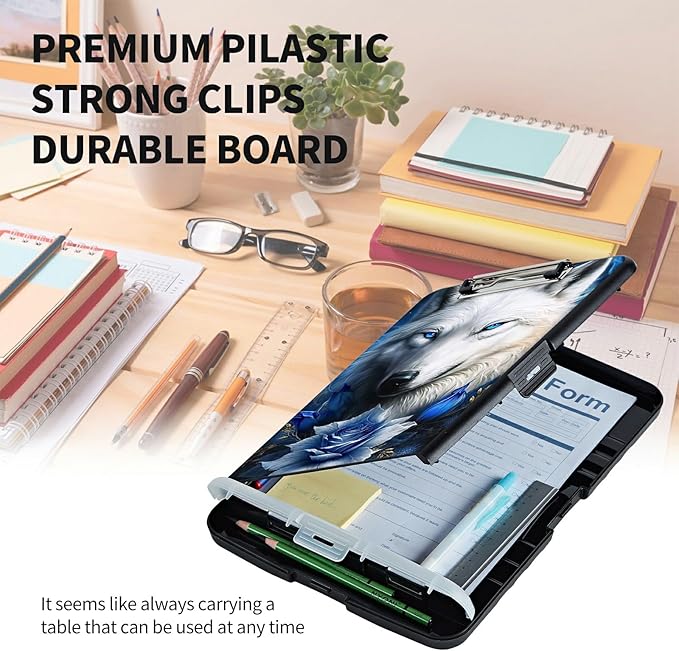 Clipboard with Storage High Capacity Plastic Nursing Clipboards with Pen Holder - Image 6