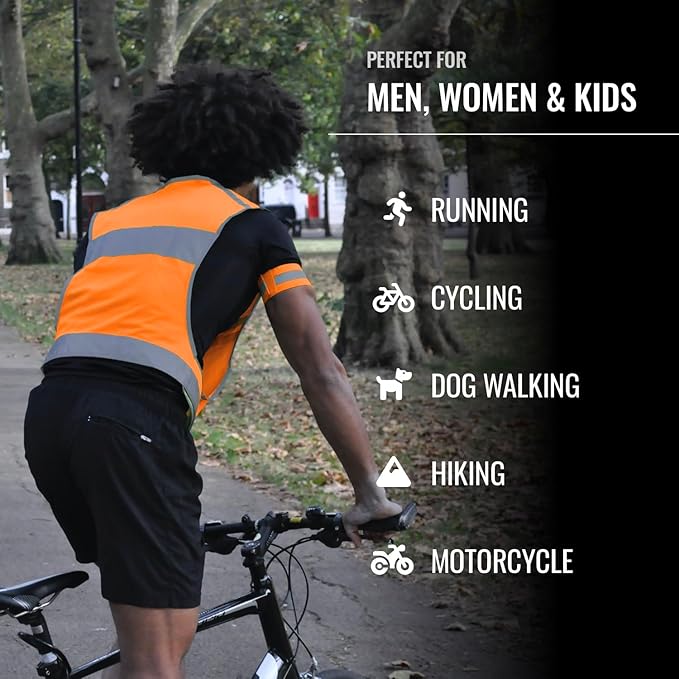Running Reflective Vest, Inside Pocket & 2 Bands, High Visibility Reflective - Image 5