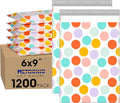 Metronic Cute Poly Mailers 6x9" 1200Pcs, Colorful Polka Dots Shipping Bags by METRONIC