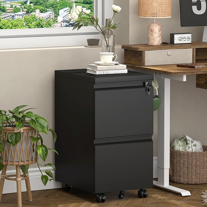 2 Drawer File Cabinet with Lock, Metal Filing cabinets - Image 6