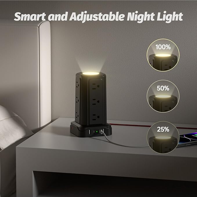 PASSUS Power Strips with Surge Protection, Flat Plug Power Strip with 12 - Image 5