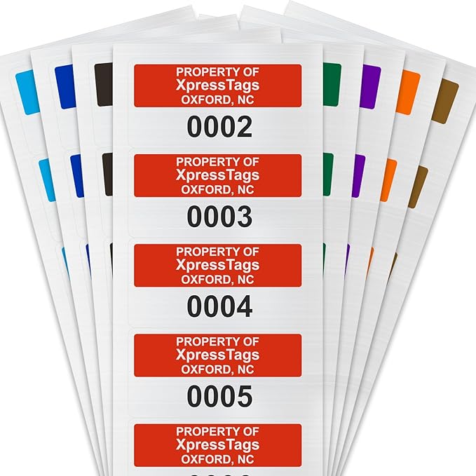 XpressTags 0.75"x1.5" Custom Asset Tags by XpressTags