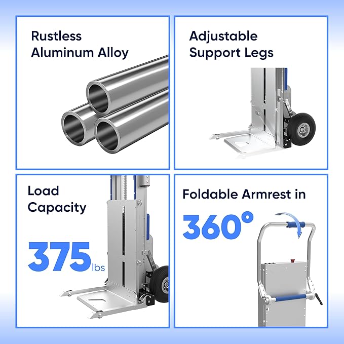 Electric Stair Climbing Dolly, 375 lb Capacity Stair Climbing Hand Truck - Image 4