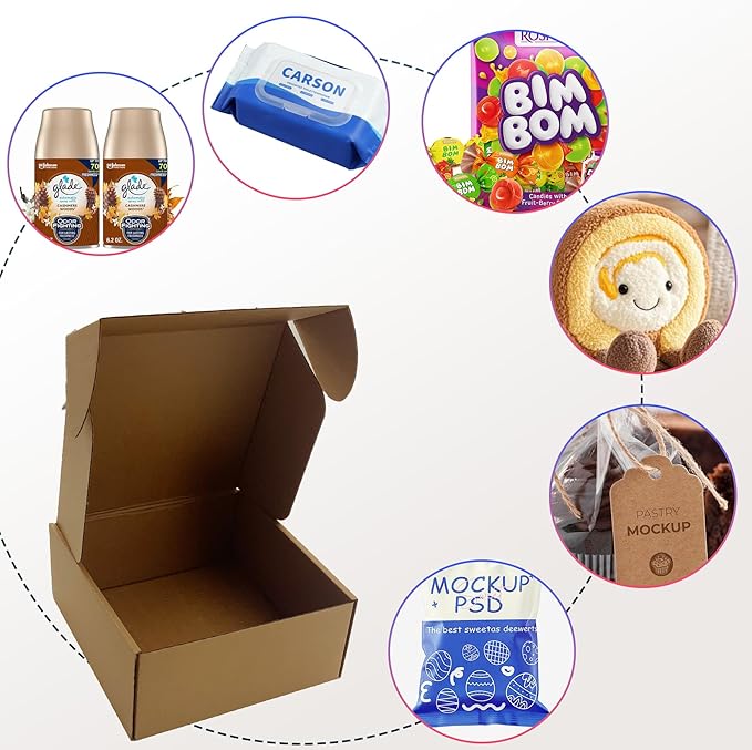 7x7x3 Inches Shipping Boxes Set of 25，Brown Cardboard Boxes Recyclable - Image 3