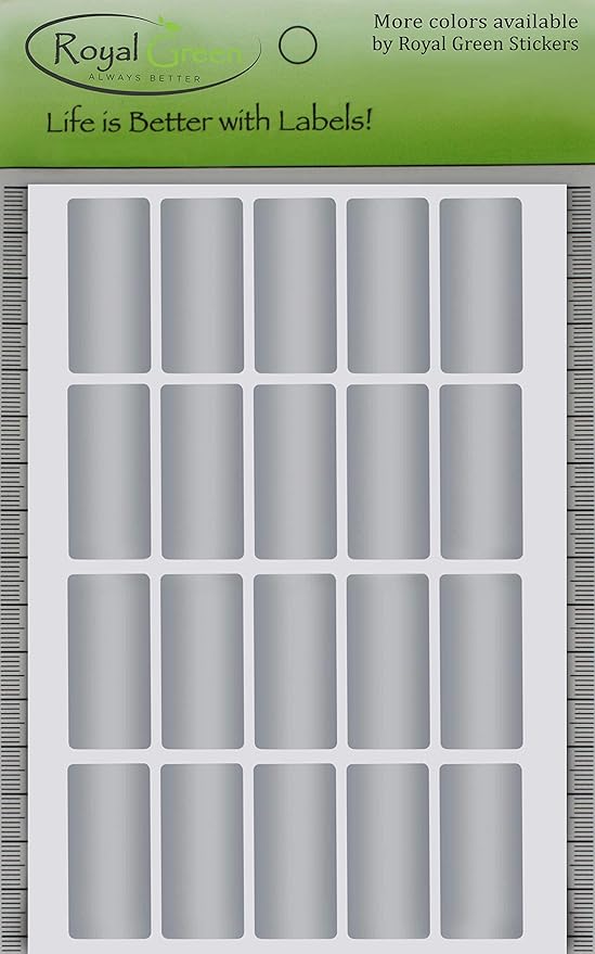 Royal Green Rectangular Silver Foil Labels 40mm x 19mm Metallic Envelope Seals - Image 7