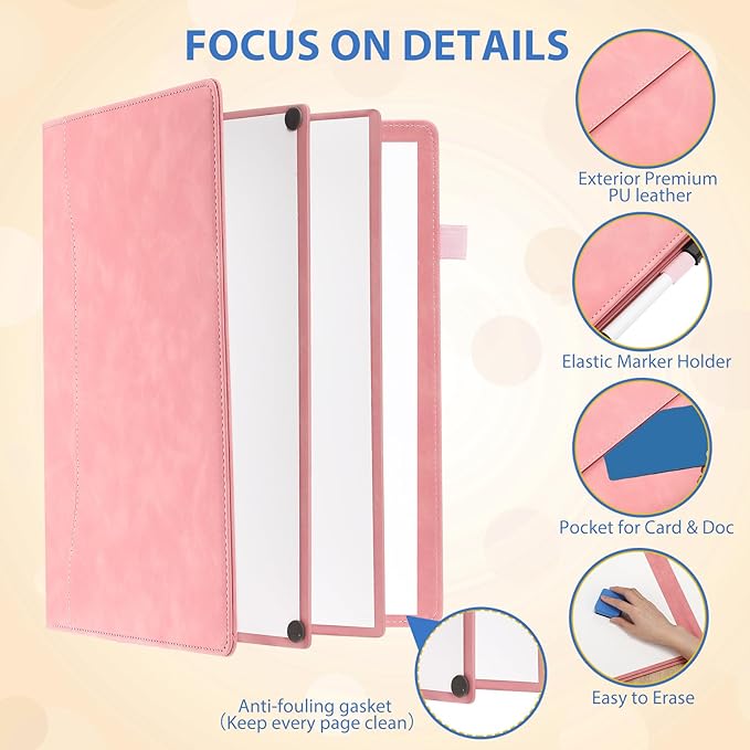 6 Sides Whiteboard Notebook Portable Whiteboard Dry Erase Notebook Portable Dry - Image 3