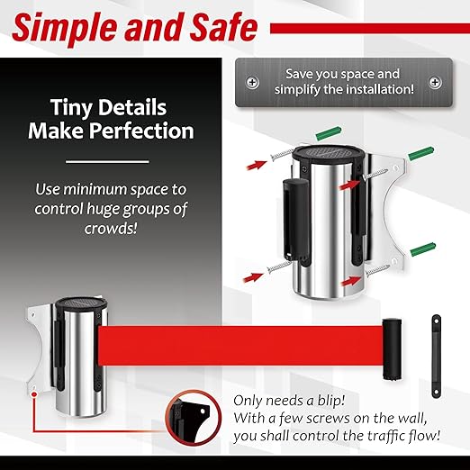 DuraSteel Wall Mount Retractable Belt Barrier - Image 5