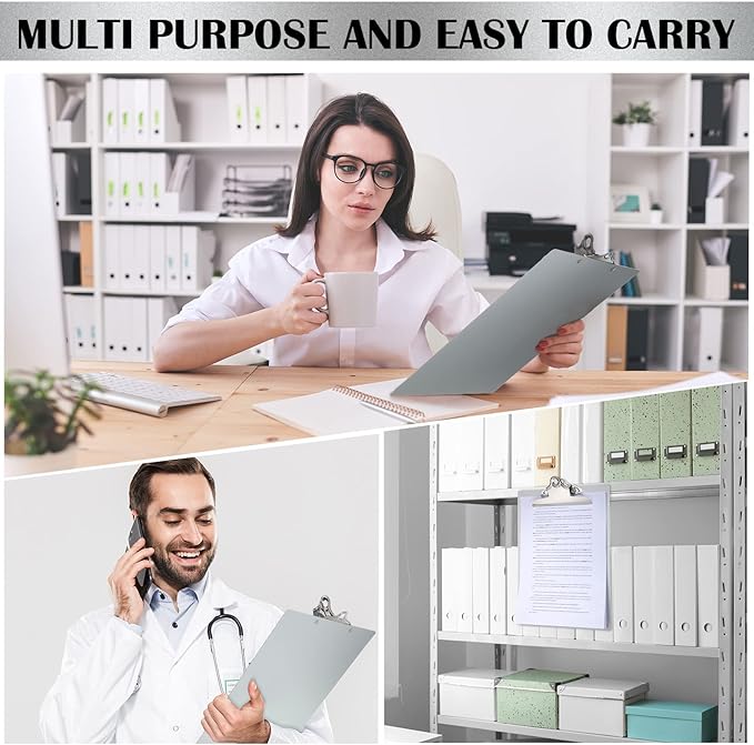 Mimorou 8 Pcs Metal Clipboard Heavy Duty Aluminum Clipboards 12 x 9 Inch Metal - Image 7