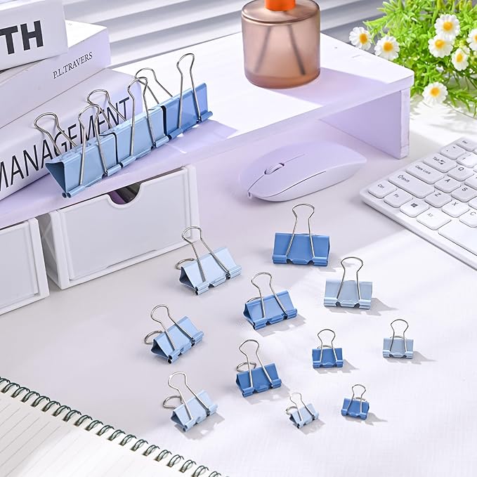 Temiary 208 Pcs Metal Binder Clips, Micro Binder Paperwork Clip, Morandi - Image 7