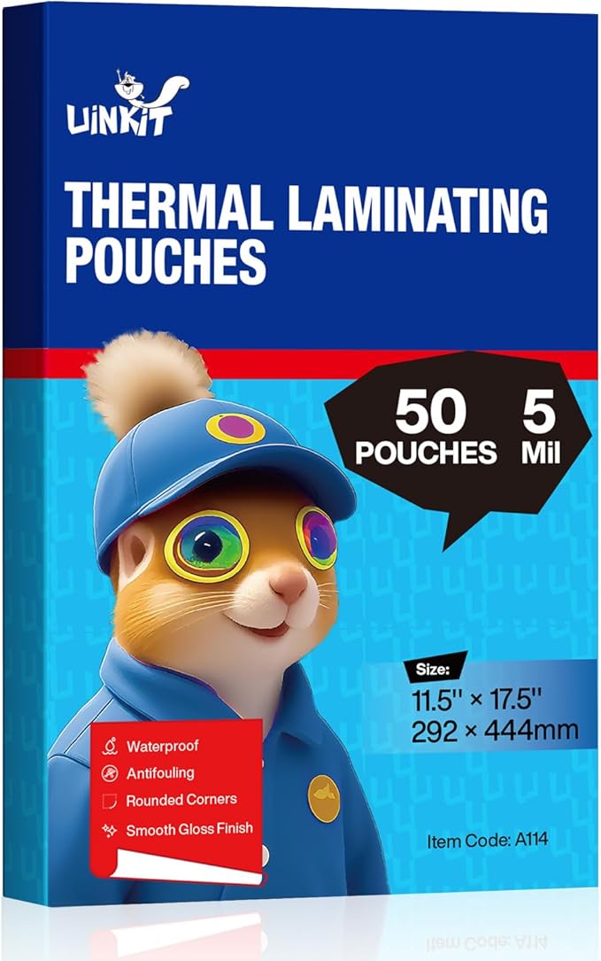 Uinkit Hot Thermal Laminating Pouches 5Mil Thick by UinkitHandicraftsandConservationSpecialist