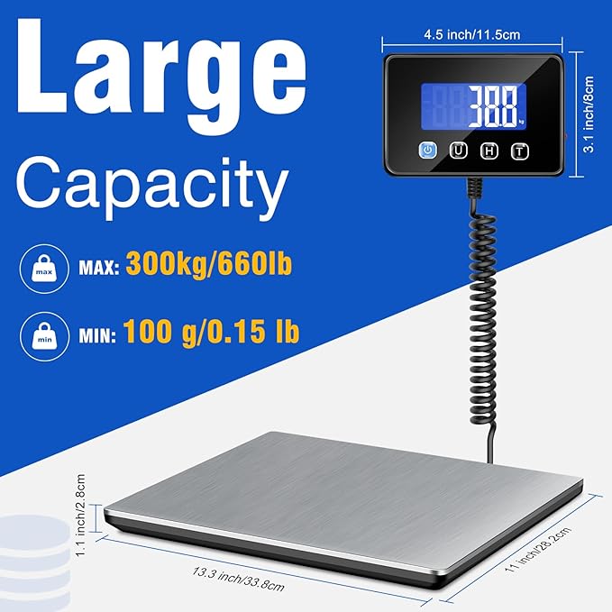 Shipping Scale, 660 lb / 1 oz High Accuracy Digital Scale - Image 2
