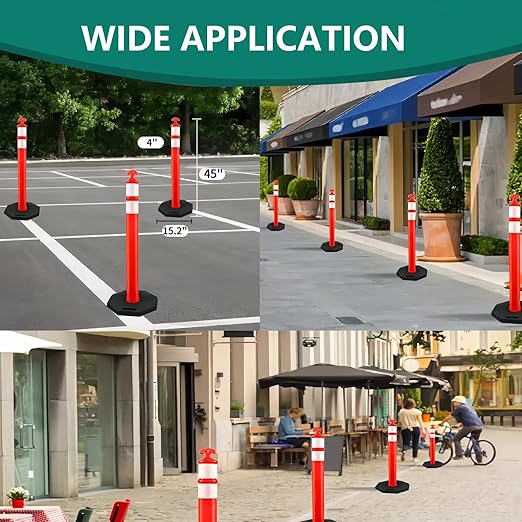 6PACK BESEA Traffic Delineators Cone 42”High Orange Traffic Safety Delineator - Image 3