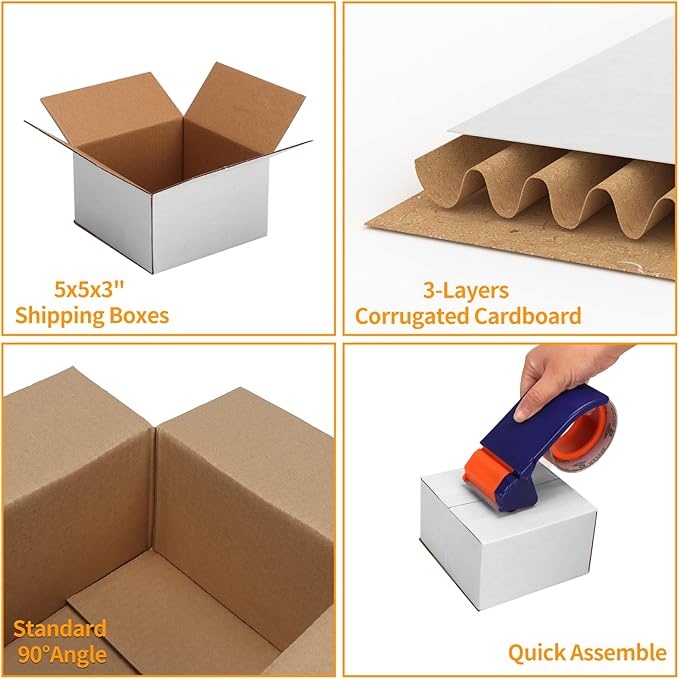 5x5x3 Shipping Boxes Set of 30 - Image 3