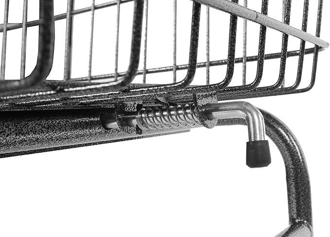 Rolling Laundry Cart with Wheels, Metal Wire Basket, Heavy Duty Utility Cart - Image 7
