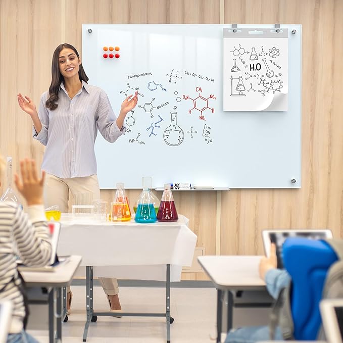 MaxGear Glass Whiteboard 48x36 Inches Wall Mounted, Magnetic White Board - Image 7