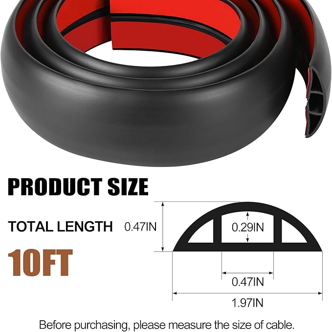 MYFAMIREA 10FT Floor Cord Cover - Image 2