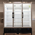 71” Wide Commercial Beverage Refrigerator Display Fridge, Three Glass Door by NAFCOOL