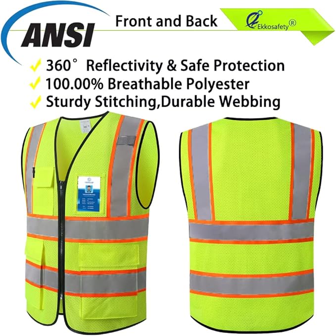 Reflective Mesh Safety Vest for Men Women - Image 4
