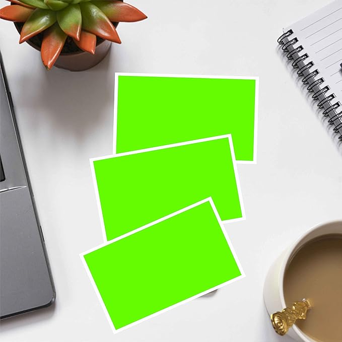 PARLAIM 3 x 5 inch Rectangle Sticker Labels, Fluorescent Green - Image 3