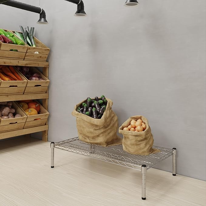 21''W x 36''L x 8''H Chrome Plated Wire Dunnage Rack | Off The Floor Storage - Image 2