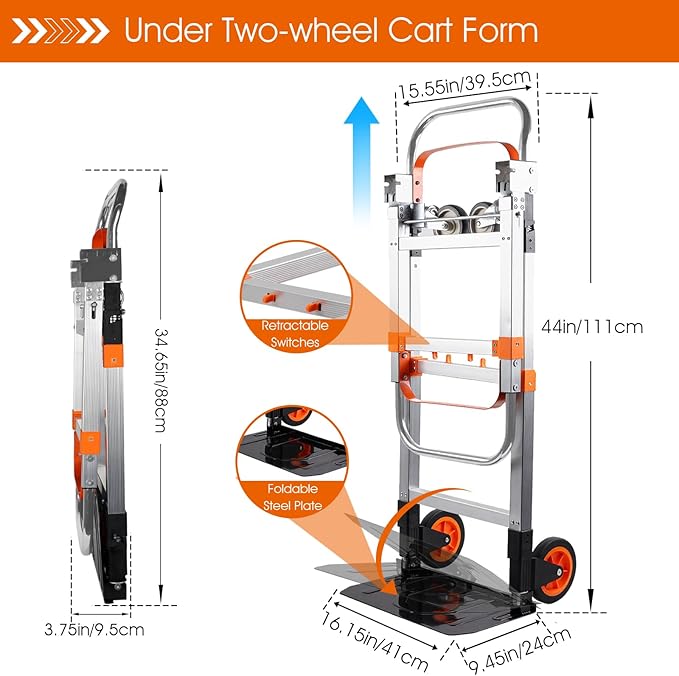 3 in 1 Folding Hand Truck Dolly Cart - Image 6