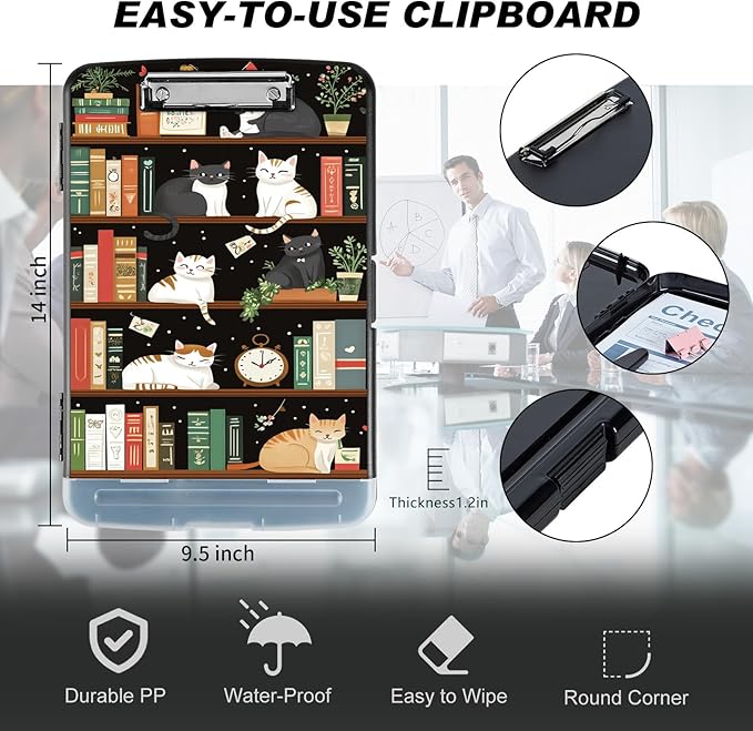 Clipboard with Storage Compartment, 8.5 x 11 Letter Size Side Opening Clip - Image 2
