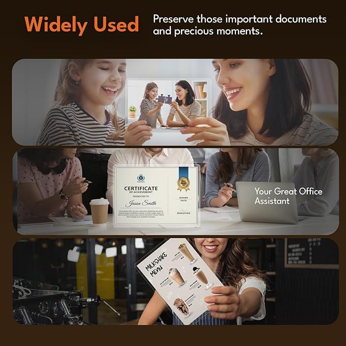 Uinkit 3.5Mil 100Pack Clear Laminating Sheets, Menu Size, 11.5 x 17.5-Inch - Image 7