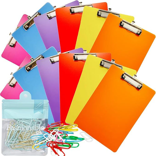 12 Pack Plastic Clipboards, Office Clipboards Standard A4 Letter Size, Colorful by smilixin