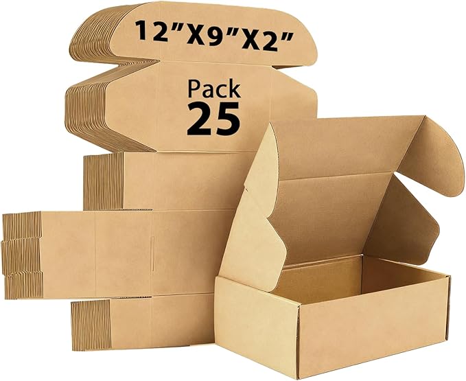 12x9x2 inches Shipping Boxes Set of 25, Small Corrugated Cardboard Box by Unknown