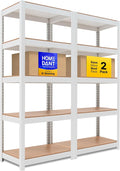 HOMEDANT House 5 Tier Laminated Metal Shelving Unit Adjustable Storage Utility by TheBestOrganizingSolution