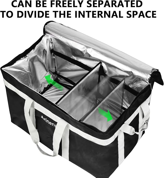 Food Delivery Insulated Bag, Insulated Cold Meal Bag, Built-in Base Plate - Image 2