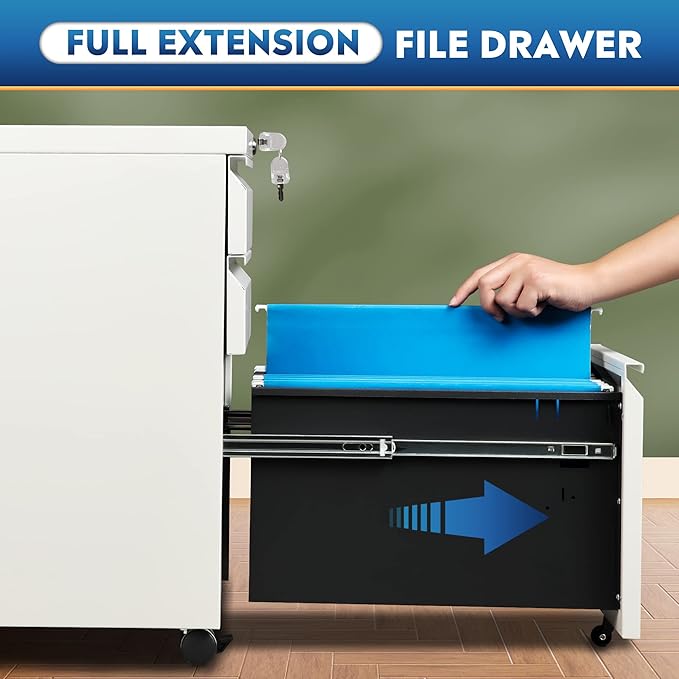 DEVAISE 3 Drawer Mobile File Cabinet - Image 6