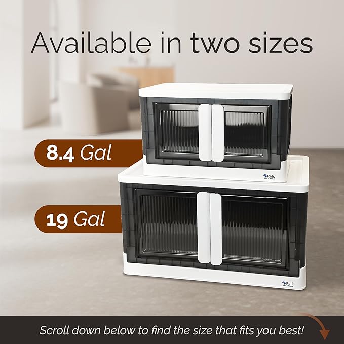 Reli. Storage Bins with Lids and Doors | 19 Gallon Collapsible Storage Bins - Image 8