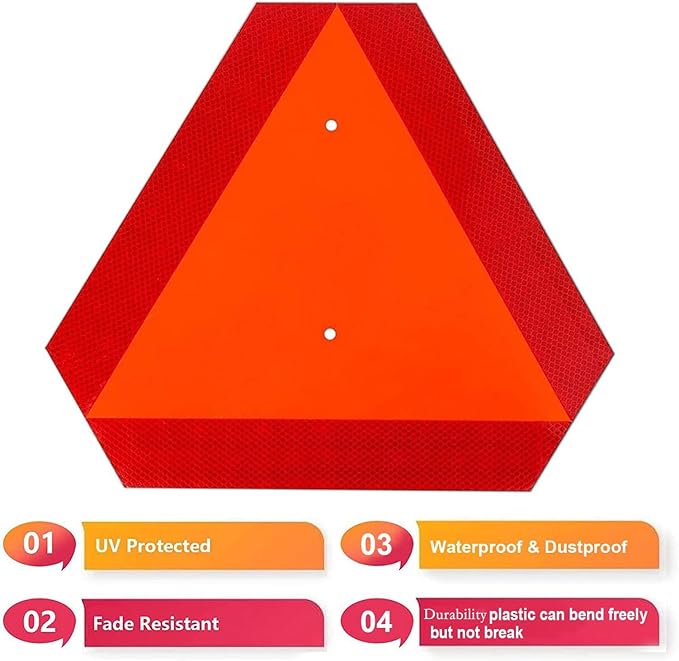 Reflective Slow Moving Vehicle Sign, Slow Moving Vehicle Triangle - Image 5