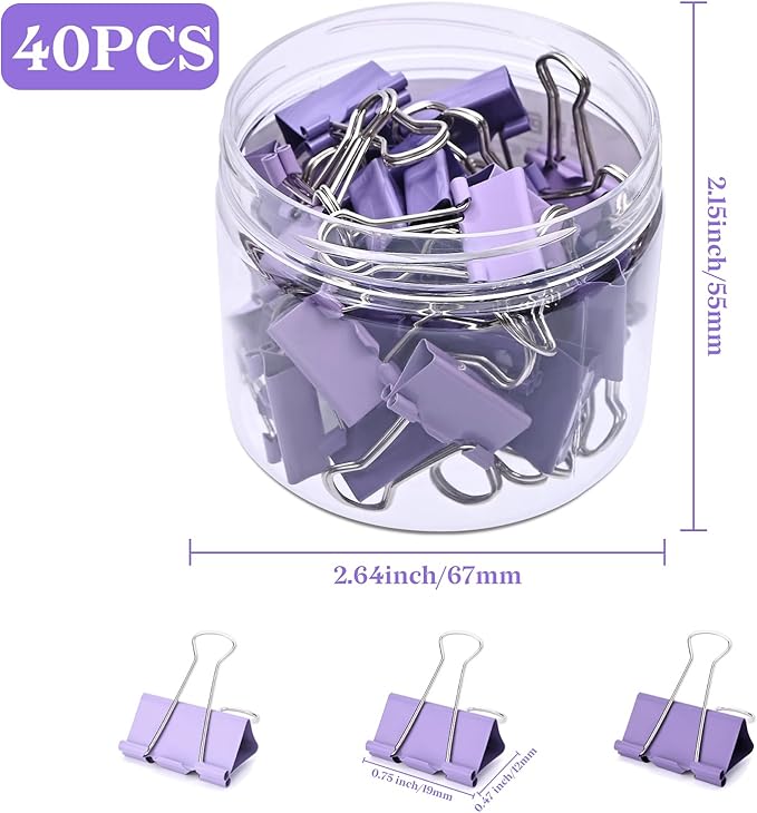 Temiary Aesthetic Binder Clips, Binding Paperwork Clamps - Image 2