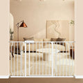 ALLAIBB Extra Wide Pressure Mount Baby Gate Auto Close White Metal Child Dog by ALLAIBB