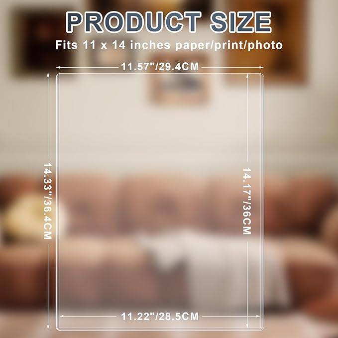 AKONEGE 5PCS 11" x 14" Rigid Print Protectors Hard Plastic Sheet Page - Image 2