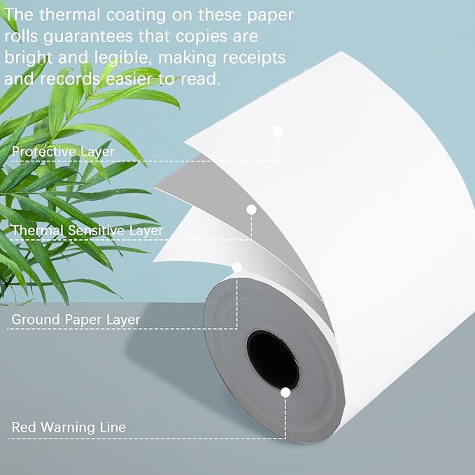 2 1/4 x 50 Thermal Receipt Paper Rolls, POS Cash Register Paper Rolls, BPA Free - Image 3