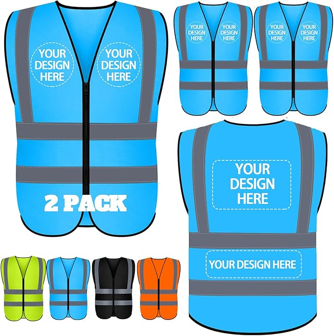 BeautyWill Custom Safety Vest Customized Logo Class 2 High Visibility by BeautyWill