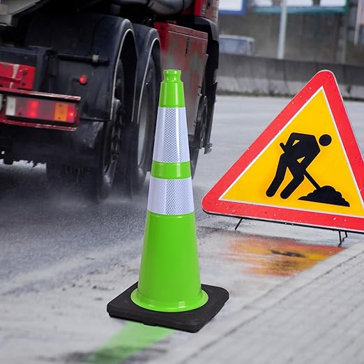 OrangeStar 28" Traffic Cones 6-Pack, Weighted Rubber Base - Image 4