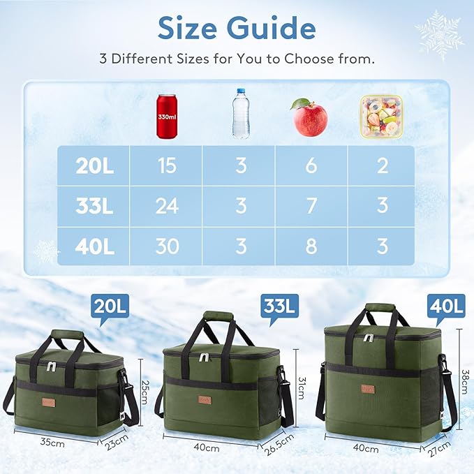 Lifewit Cooler Bag 30/50/60 Cans Collapsible and Insulated Large Lunch Bag - Image 2