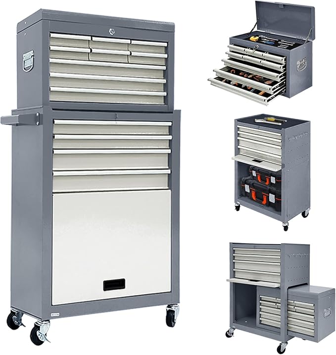 13-Drawer Rolling Tool Chest, 2 in 1 Side-Opening Tool Chest, Tool Box by Unknown