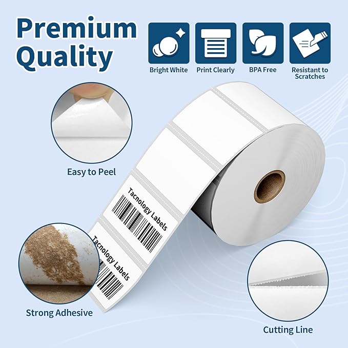 12 Rolls 2.25" x 1.25" Direct Thermal Labels, 12000 Labels 2-1/4x1-1/4 Barcode - Image 3