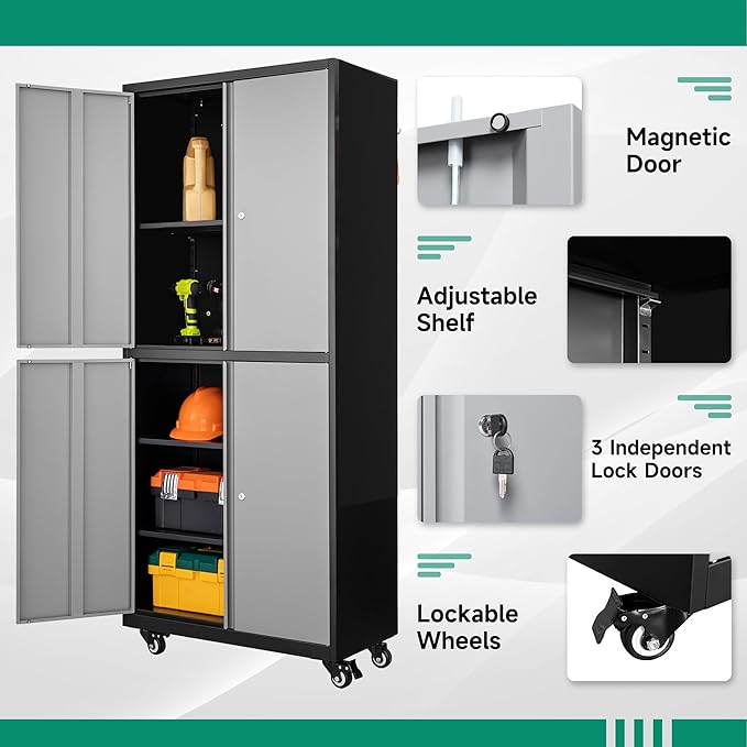 Letaya Metal Garage Storage Cabinet - Image 5